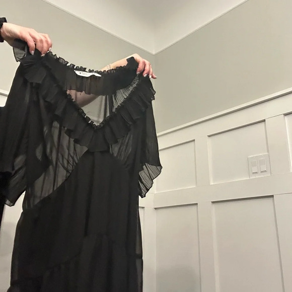 Zara Sheer Ruffle Flouncy Mini Dress - Picture 3 of 8